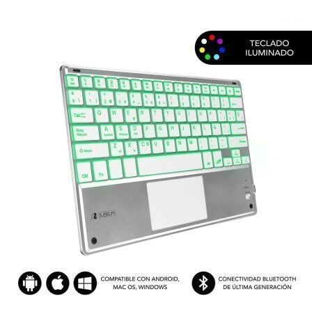 Teclado Compacto Inalámbrico por Bluetooth Subblim SMBT50/ Plata - Tiensol