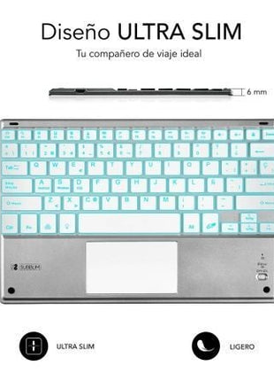 Teclado Compacto Inalámbrico por Bluetooth Subblim SMBT50/ Plata - Tiensol