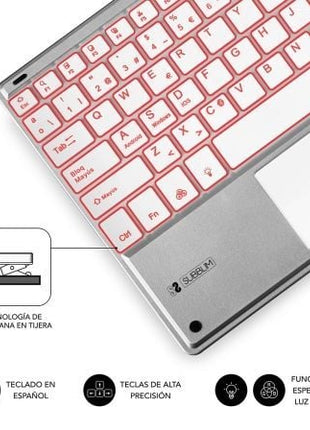 Teclado Compacto Inalámbrico por Bluetooth Subblim SMBT50/ Plata - Tiensol