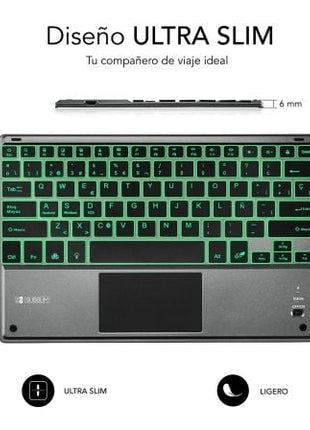 Teclado Compacto Inalámbrico por Bluetooth Subblim Touchpad Smart Blacklit/ Gris - Tiensol