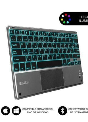 Teclado Compacto Inalámbrico por Bluetooth Subblim Touchpad Smart Blacklit/ Gris - Tiensol