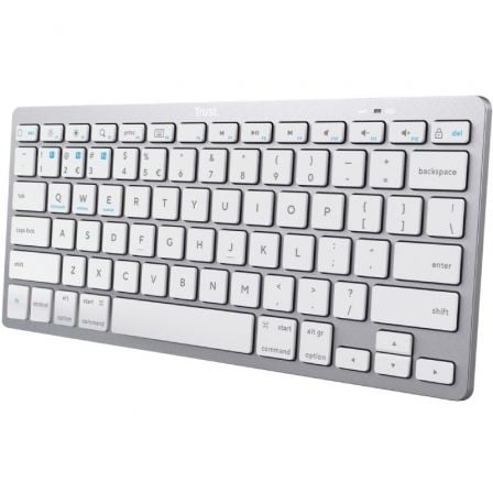 Teclado Compacto Inalámbrico por Bluetooth Trust 24654/ Plata - Tiensol