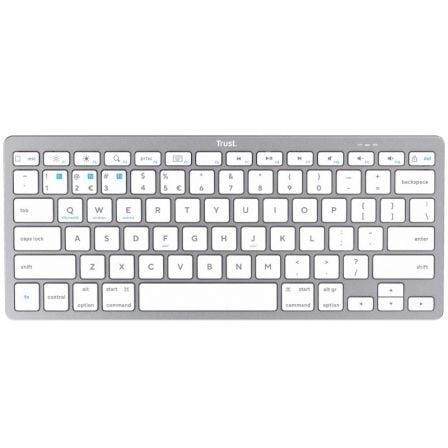 Teclado Compacto Inalámbrico por Bluetooth Trust 24654/ Plata - Tiensol