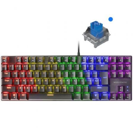 Teclado Gaming Mecánico Mars Gaming MK80BES/ Switch Azul - Tiensol