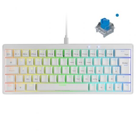 Teclado Gaming Mecánico Mars Gaming MKMINIPRO/ Switch Azul/ Blanco - Tiensol