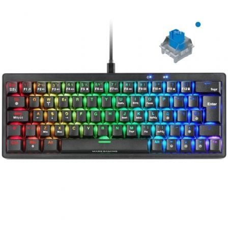 Teclado Gaming Mecánico Mars Gaming MKMINIPRO/ Switch Azul/ Negro - Tiensol