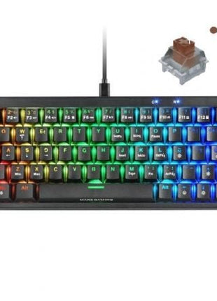 Teclado Gaming Mecánico Mars Gaming MKMINIPRO/ Switch Marrón/ Negro - Tiensol