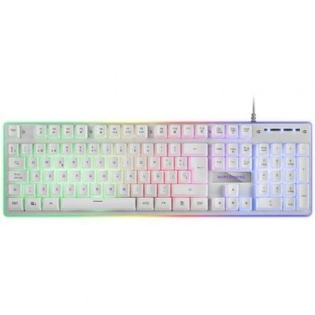 Teclado Gaming SemiMecánico Mars Gaming MK220ES/ Blanco - Tiensol