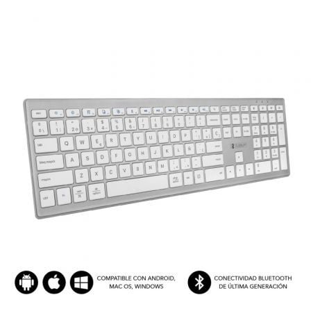 Teclado Inalámbrico por Bluetooth Subblim 2PUE200 Pure Extended/ Plata - Tiensol