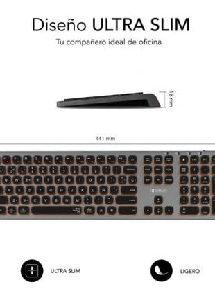 Teclado Inalámbrico Subblim Master/ Gris y Negro - Tiensol