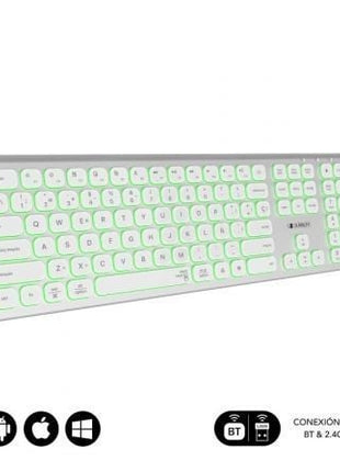 Teclado Inalámbrico Subblim Master/ Plata y Blanco - Tiensol