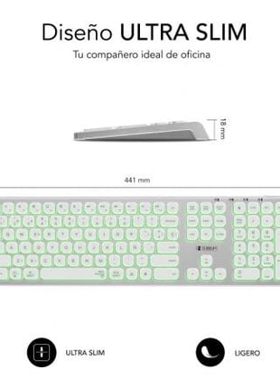 Teclado Inalámbrico Subblim Master/ Plata y Blanco - Tiensol