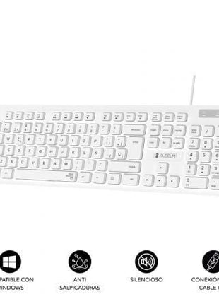 Teclado Subblim Business Slim Silencioso/ Blanco - Tiensol