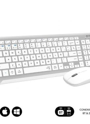 Teclado y Ratón Inalámbrico Subblim Combo Dual Prestige Extendido/ Blanco y Plata - Tiensol