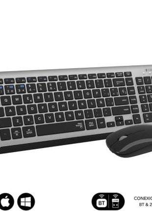 Teclado y Ratón Inalámbrico Subblim Combo Dual Prestige Extendido/ Gris y Negro - Tiensol