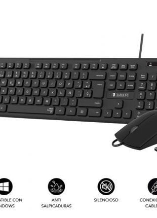 Teclado y Ratón Subblim Combo Business Slim CSSK01/ Negro - Tiensol