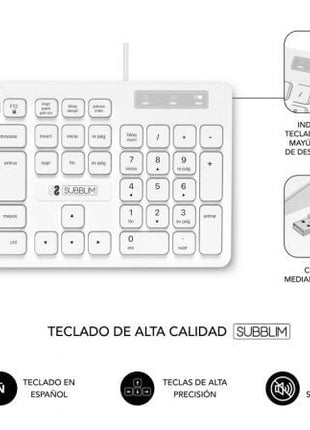 Teclado y Ratón Subblim Combo Business Slim Silencioso/ Blanco - Tiensol