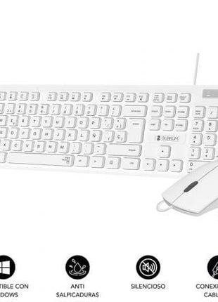 Teclado y Ratón Subblim Combo Business Slim Silencioso/ Blanco - Tiensol