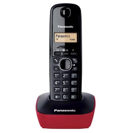 Teléfono Inalámbrico Panasonic KX - TG1611/ Negro y Rojo - Tiensol