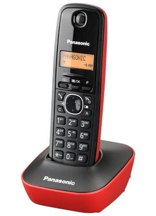 Teléfono Inalámbrico Panasonic KX - TG1611/ Negro y Rojo - Tiensol