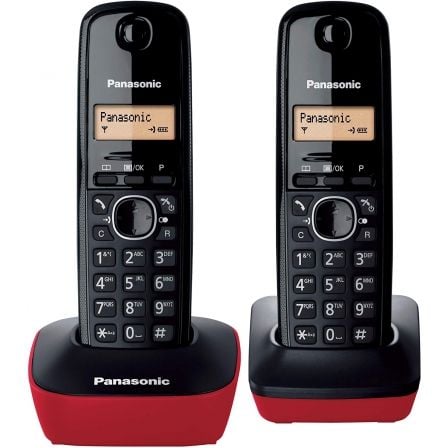 Teléfono Inalámbrico Panasonic KX - TG1612/ Pack DUO/ Negro y Rojo - Tiensol