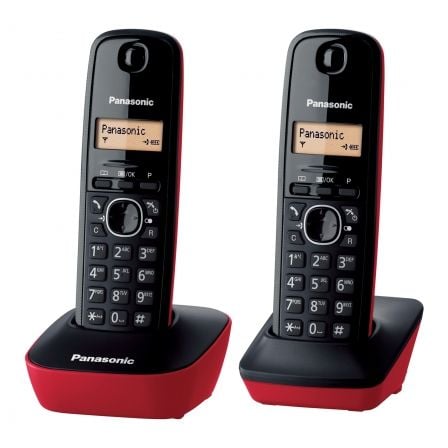 Teléfono Inalámbrico Panasonic KX - TG1612/ Pack DUO/ Negro y Rojo - Tiensol