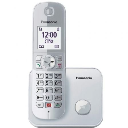 Teléfono Inalámbrico Panasonic KX - TG6851SP/ Plata - Tiensol