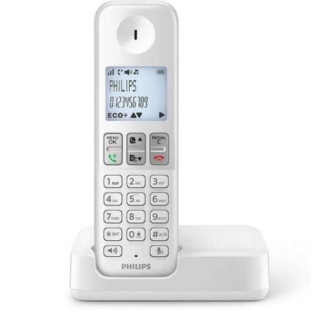 Teléfono Inalámbrico Philips D2501W/34/ Blanco - Tiensol