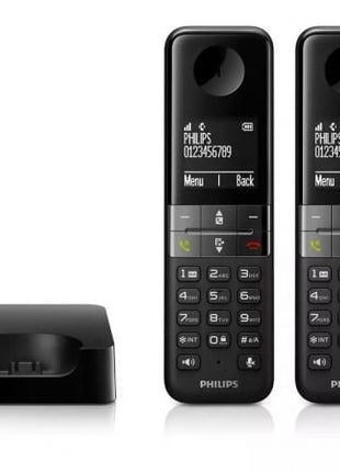 Teléfono Inalámbrico Philips D4702B/34/ Pack DUO/ Negro - Tiensol