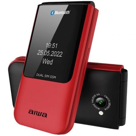 Teléfono Móvil Aiwa FP - 24RD para Personas Mayores/ Rojo - Tiensol