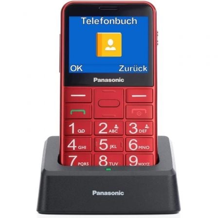 Teléfono Móvil Panasonic KX - TU155EXRN para Personas Mayores/ Rojo - Tiensol