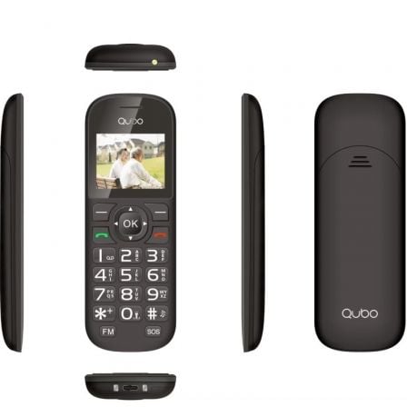 Teléfono Móvil Qubo D - 1803 para Personas Mayores/ Negro - Tiensol