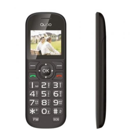 Teléfono Móvil Qubo D - 1803 para Personas Mayores/ Negro - Tiensol