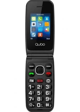 Teléfono Móvil Qubo NEON2W - SOS para Personas Mayores/ Negro/ Incluye Base de Carga - Tiensol