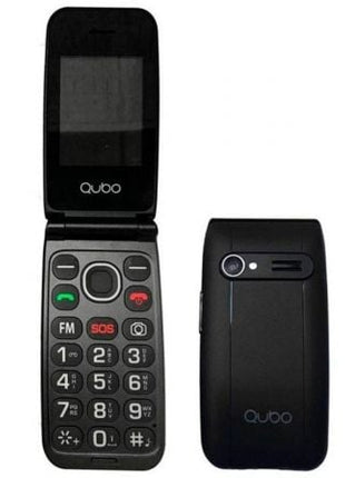 Teléfono Móvil Qubo NEONW - SOS para Personas Mayores/ Negro - Tiensol