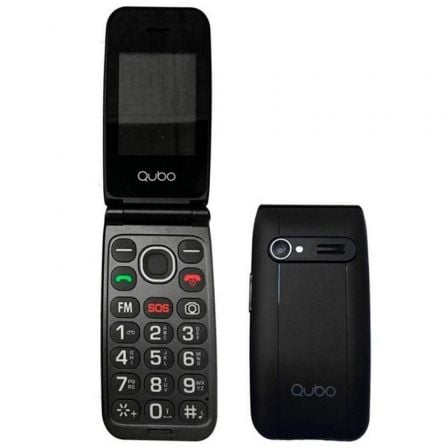 Teléfono Móvil Qubo NEONW - SOS para Personas Mayores/ Negro - Tiensol