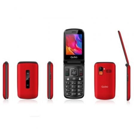 Teléfono Móvil Qubo P - 210NWRD para Personas Mayores/ Rojo - Tiensol