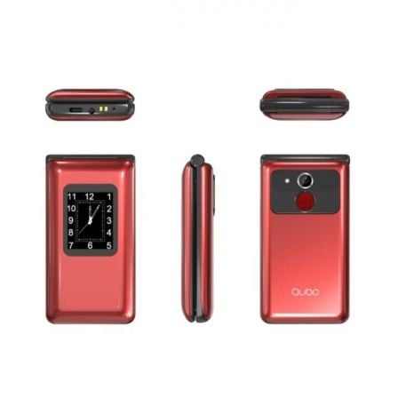 Teléfono Móvil Qubo X - 28RD para Personas Mayores/ Rojo - Tiensol