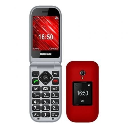 Teléfono Móvil Telefunken S460 para Personas Mayores/ Rojo - Tiensol