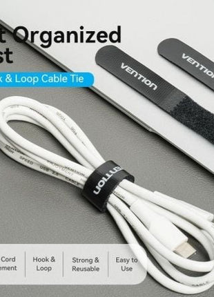 Tira Organizadora de Cables Vention KANB0 - 10/ 12cm/ Pack de 10 - Tiensol