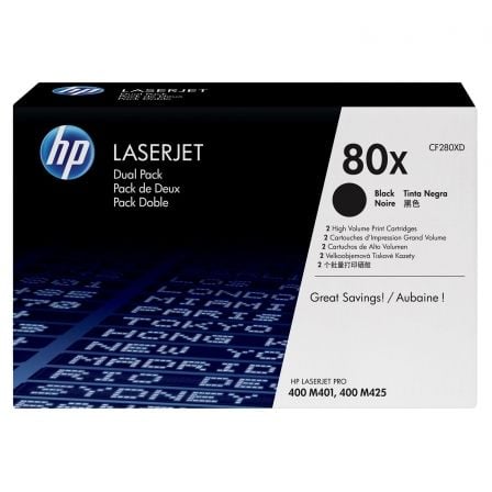 Tóner Original HP nº80X XL Alta Capacidad Multipack/ 2x Negro - Tiensol